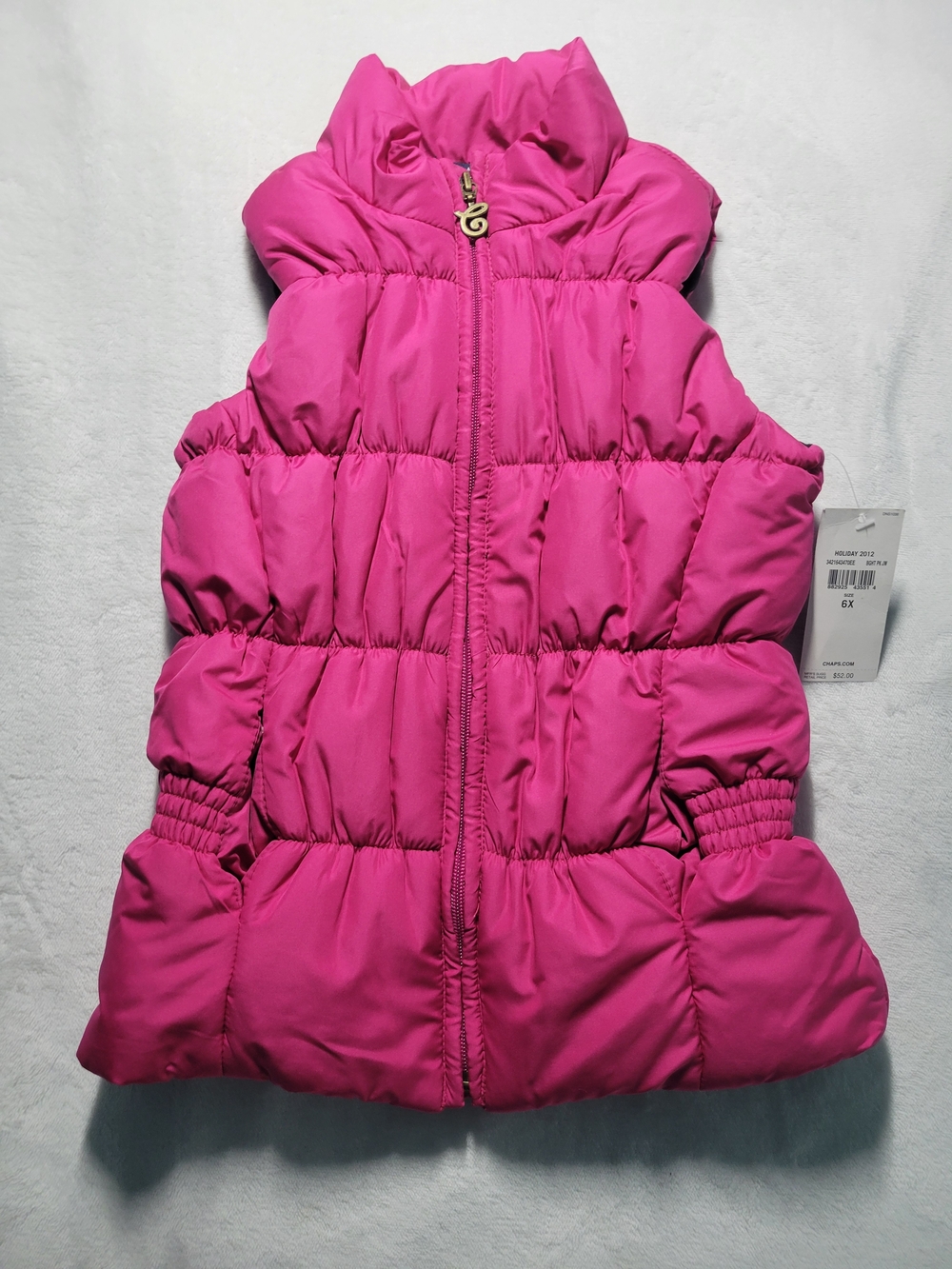 Chaps Bright Pink Puffer Vest for Kids Size 6x